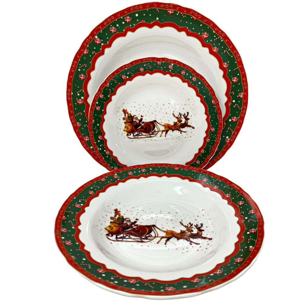 Set 4 Piatti Per Bambini In Melamina Con Decori Natalizi - Design Italiano Di Simona Giudizio - Diametro 18,7 Cm - 5