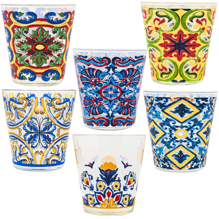 Set 6 Bicchieri Colorati Vetro 270ml (MISTI)