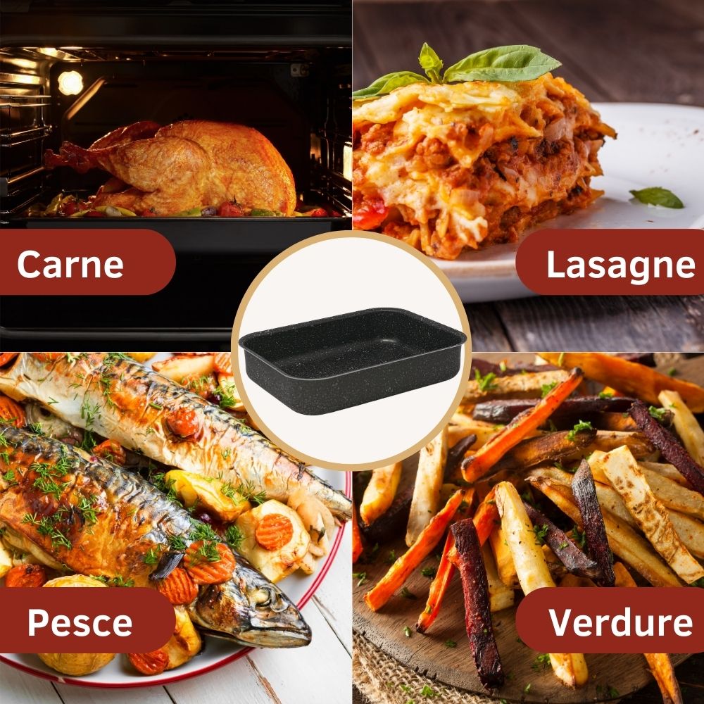 Teglia Forno Rettangolare Lasagnera Antiaderente tipologie di cibo da cucinare