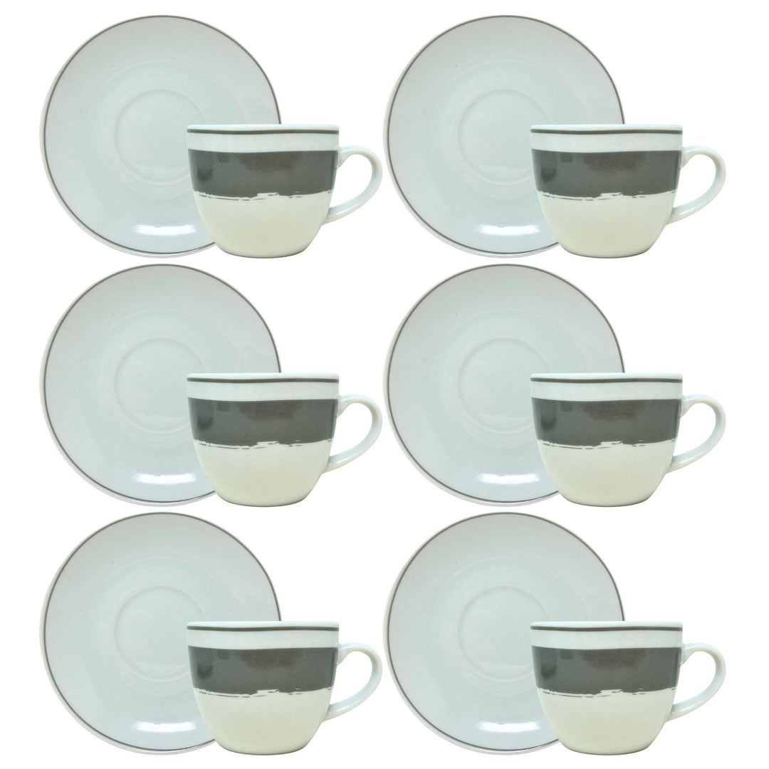 Set 6 Tazzine Caffè con Piattino - Manta | Eleganza in Porcellana