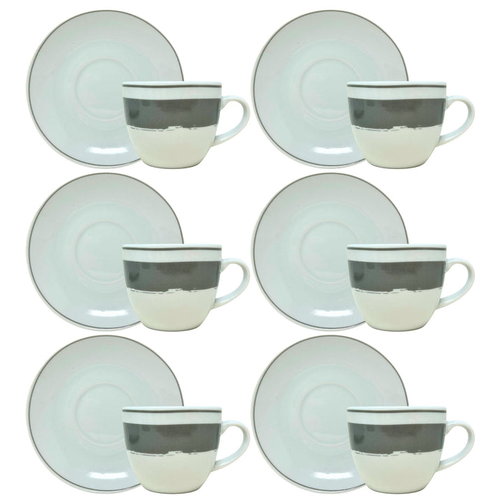 Set 6 Tazzine Caffè con Piattino - Manta | Eleganza in Porcellana