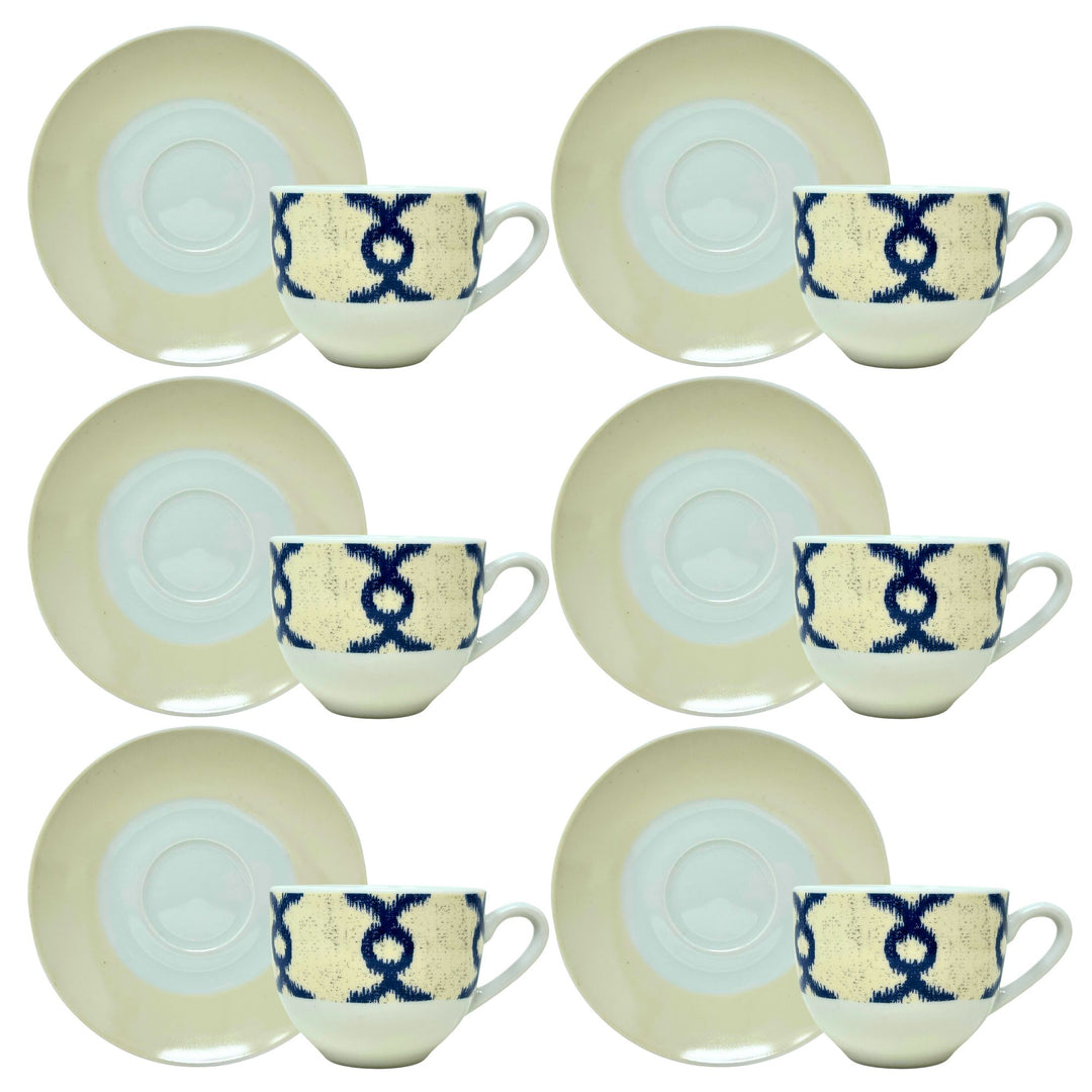 Set 6 Tazzine Caffè con Piattini - Papavero | Porcellana Elegante e Raffinata