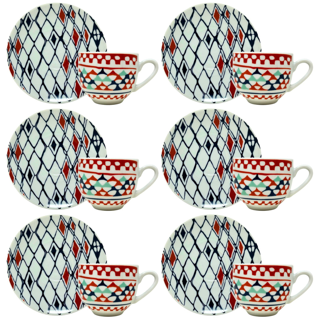 Set 6 Tazzine Caffè con Piattino - Goji | Design Vivace e Colorato