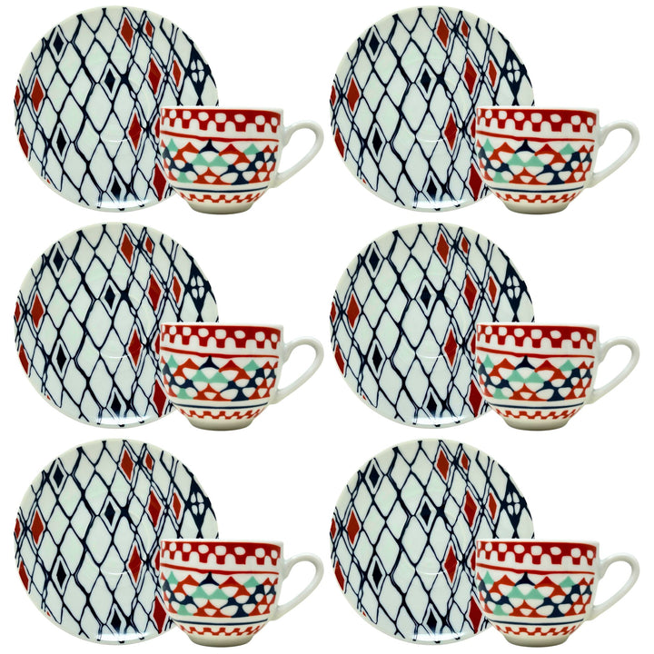 Set 6 Tazzine Caffè con Piattino - Goji | Design Vivace e Colorato