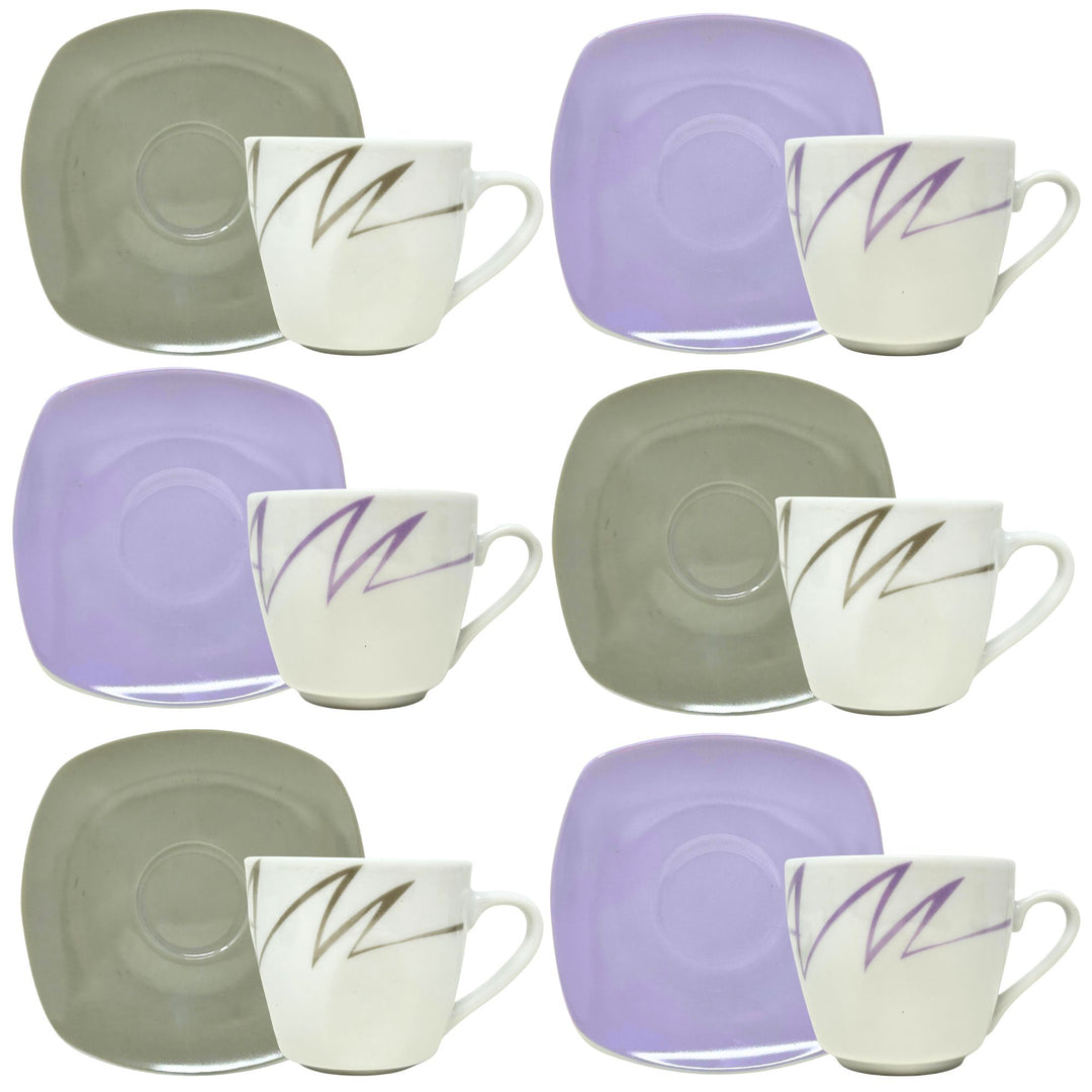 Set 6 Tazzine Caffè con Piattino - Tahin | Eleganza in Porcellana