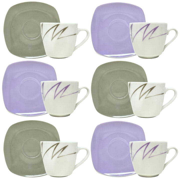 Set 6 Tazzine Caffè con Piattino - Tahin | Eleganza in Porcellana