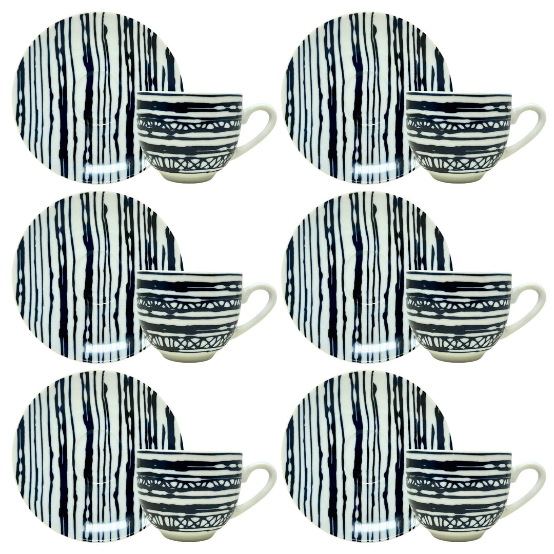 Set 6 Tazzine Caffè con Piattino - Acai | Eleganza in Porcellana