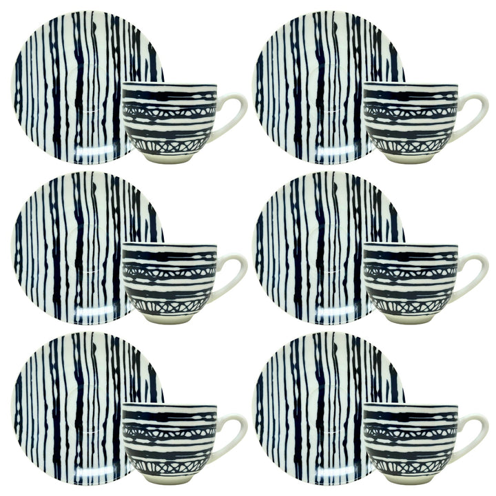 Set 6 Tazzine Caffè con Piattino - Acai | Eleganza in Porcellana