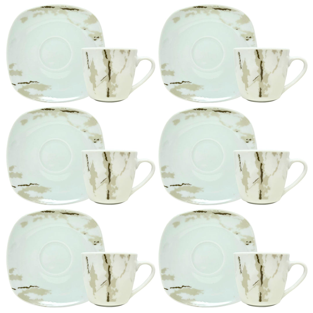 Set 6 Tazzine Caffè con Piattino - Hummus | Eleganza in Porcellana