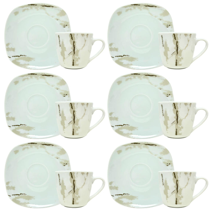 Set 6 Tazzine Caffè con Piattino - Hummus | Eleganza in Porcellana