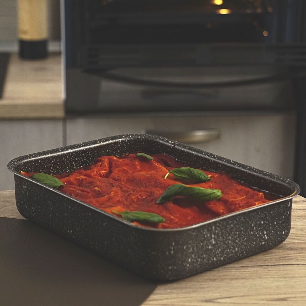 Teglia Forno Rettangolare Lasagnera Antiaderente lasagne rosse