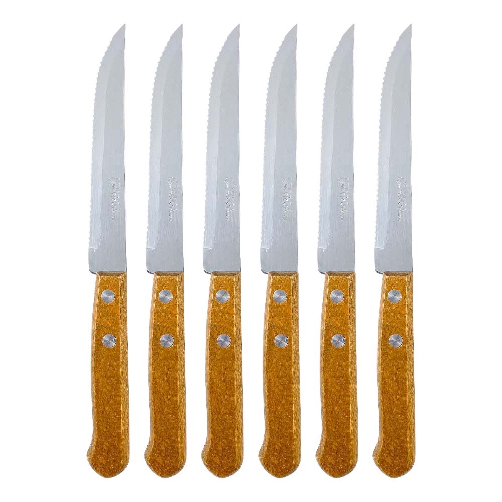 Set 6 coltelli con manico giallo