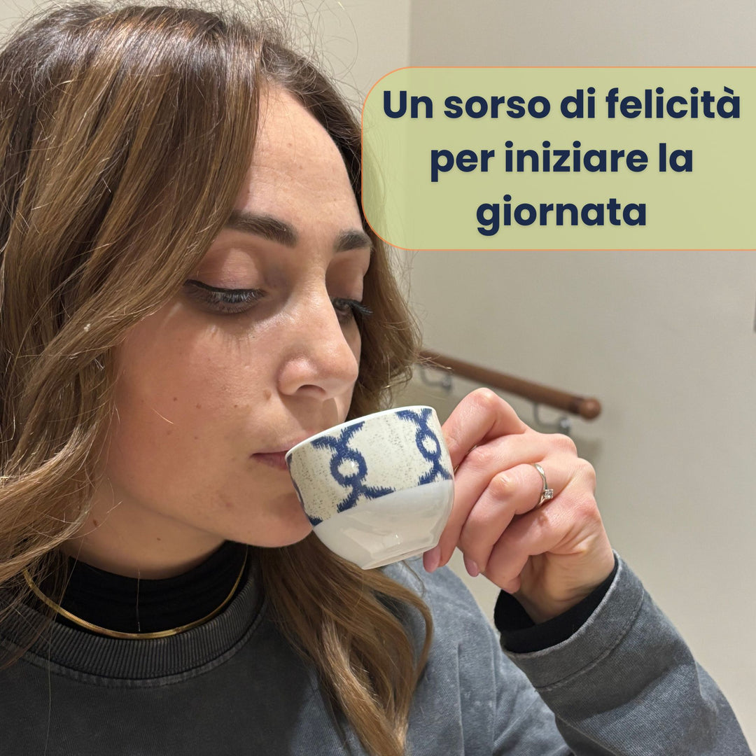 Set 6 Tazzine Caffè con Piattini - Papavero | Porcellana Elegante e Raffinata