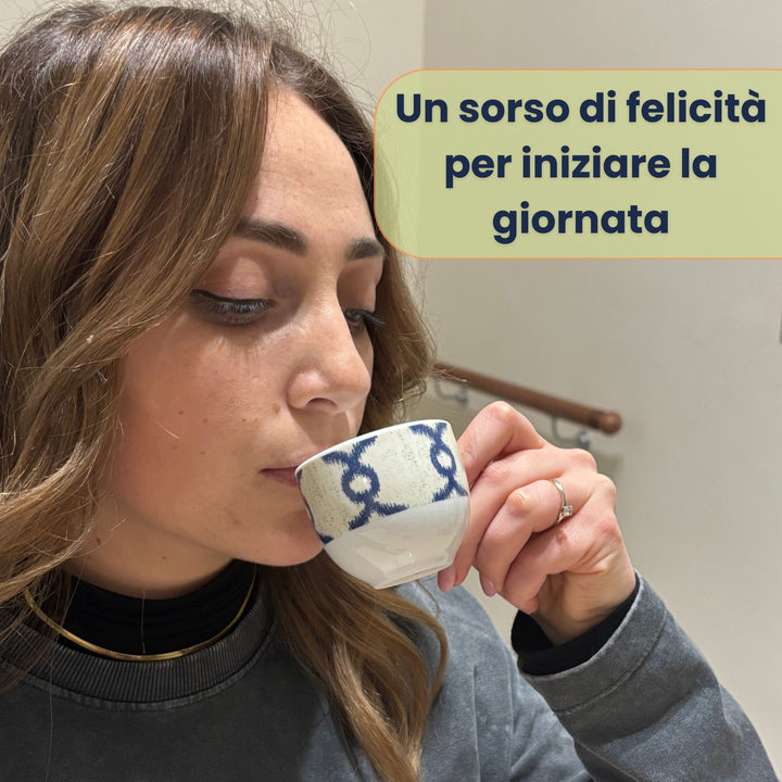 Set 6 Tazzine Caffè con Piattini - Papavero | Porcellana Elegante e Raffinata