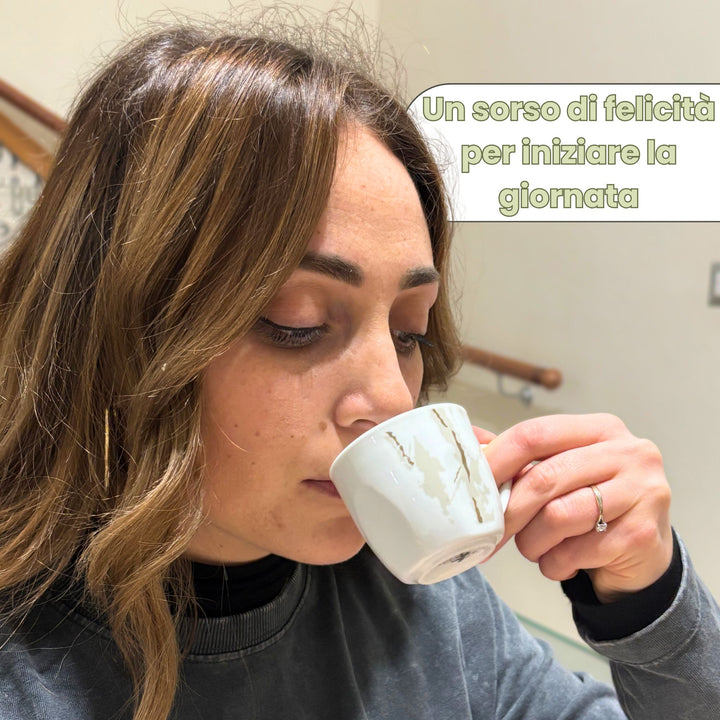 Set 6 Tazzine Caffè con Piattino - Hummus | Eleganza in Porcellana