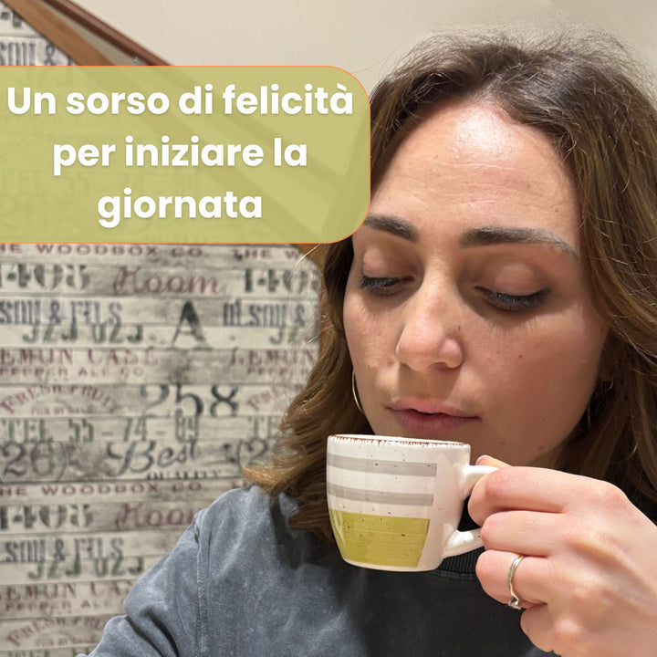 Set 6 Tazzine da Caffè in Porcellana con Piattino - Mirra | Design Elegante e Colorato