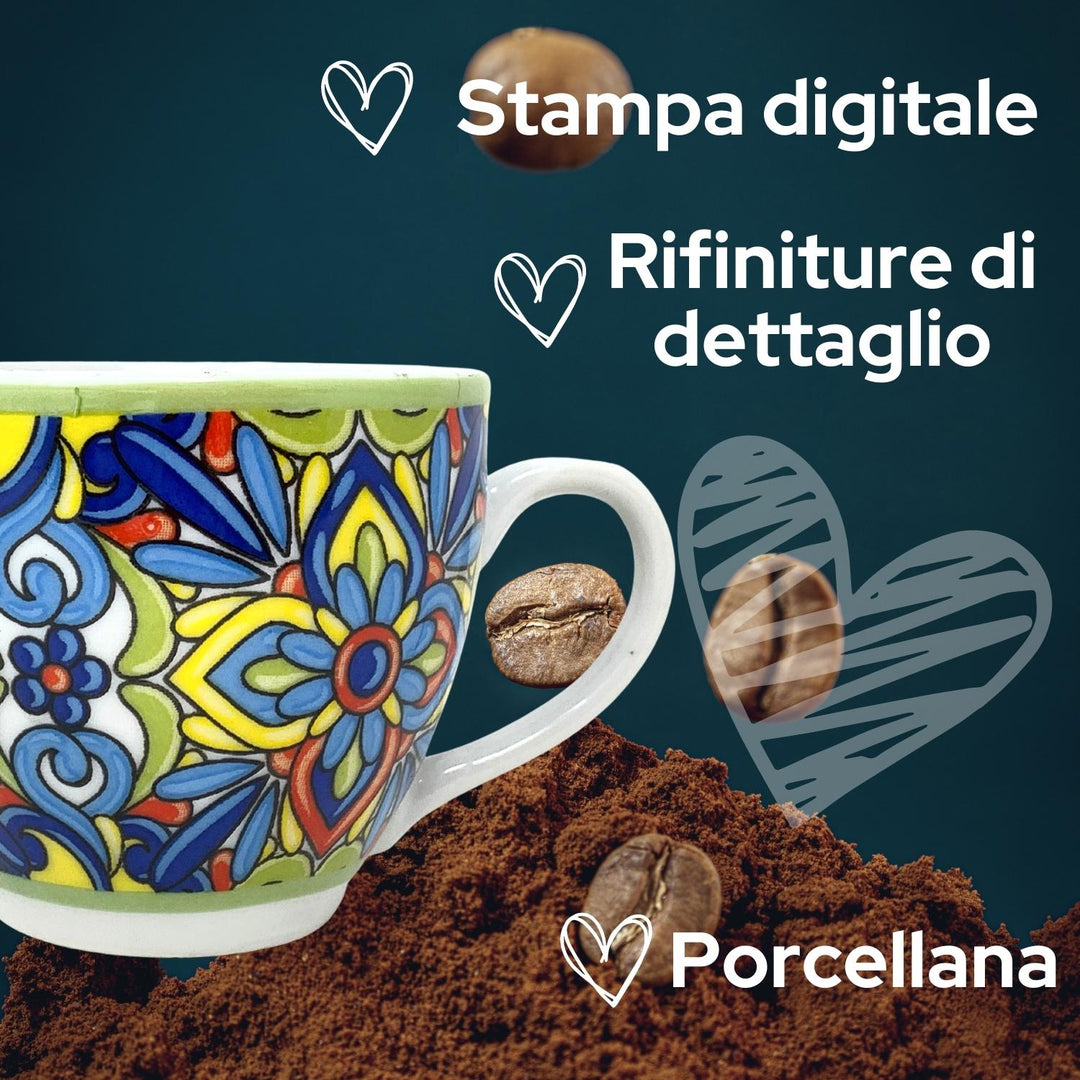 Tazzine caffè in porcellana con stampa digitale