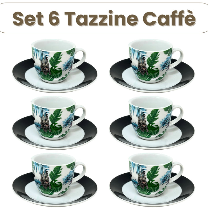 Set 6 Tazzine Caffè con Piattino - Cardamomo | Design Raffinato e Colorato