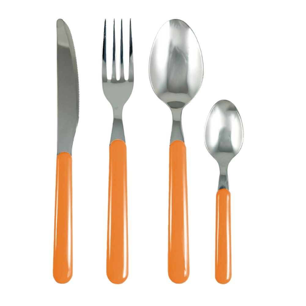 Set 24 Posate con Manico Colorato arancio