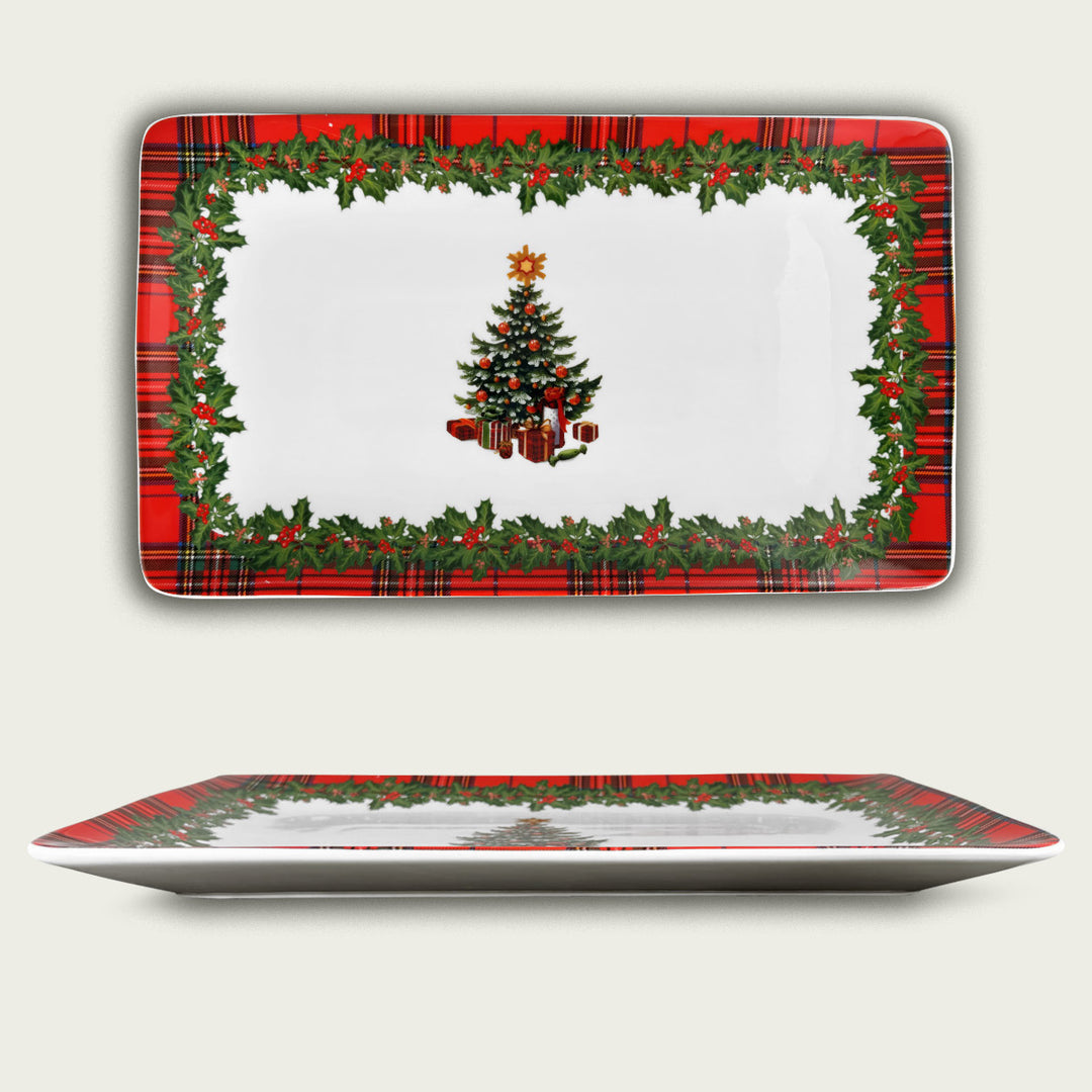 Vassoio Rettangolare Natale albero Scottish