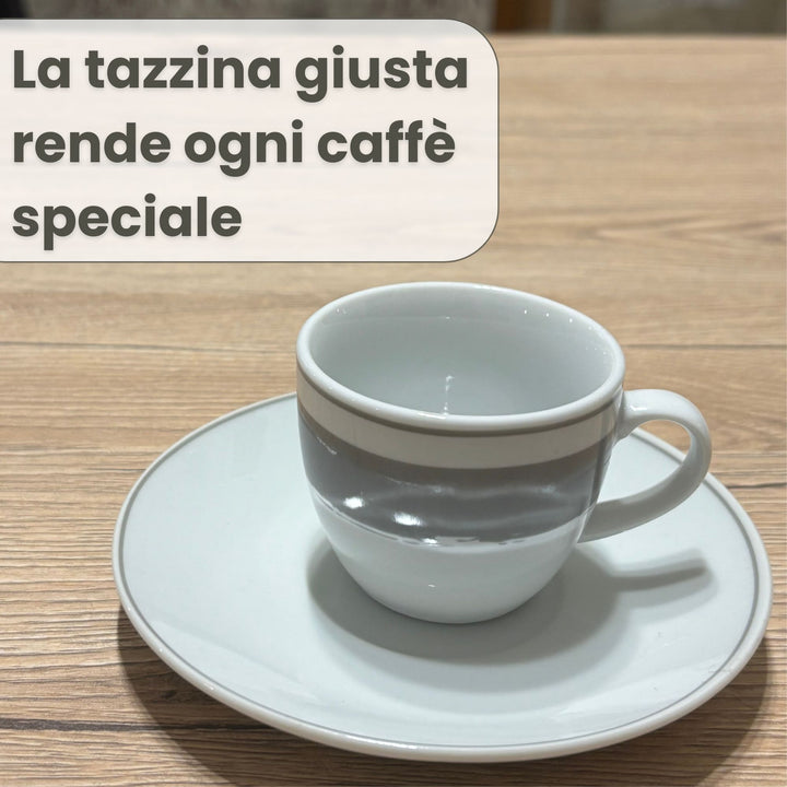 Set 6 Tazzine Caffè con Piattino - Manta | Eleganza in Porcellana