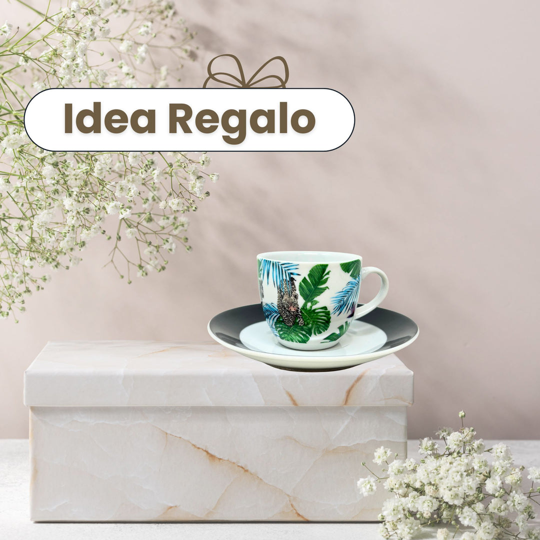 Set 6 Tazzine Caffè con Piattino - Cardamomo | Design Raffinato e Colorato