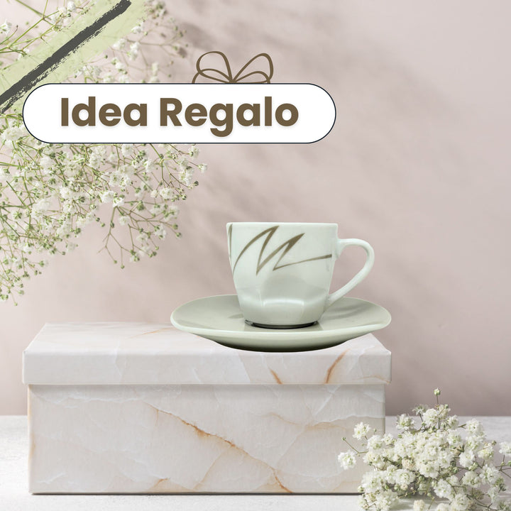 Set 6 Tazzine Caffè con Piattino - Tahin | Eleganza in Porcellana