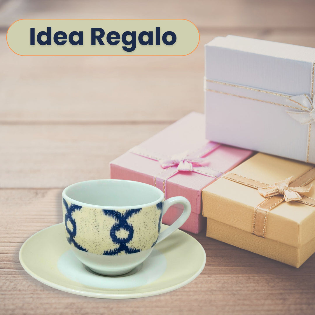 Set 6 Tazzine Caffè con Piattini - Papavero | Porcellana Elegante e Raffinata