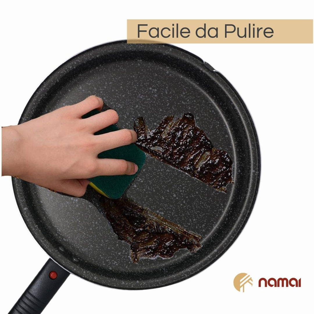 Padella per frittata, girafrittata antiaderente manico Removibile made In Italy. Facile da pulire