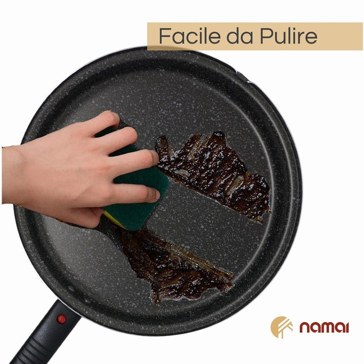 Padella per frittata, girafrittata antiaderente manico Removibile made In Italy. Facile da pulire