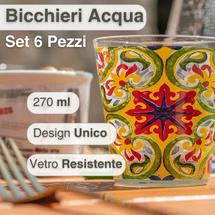 Bicchieri Vetro Adatti alla Lavastoviglie e Microonde 270ml (MISTI)