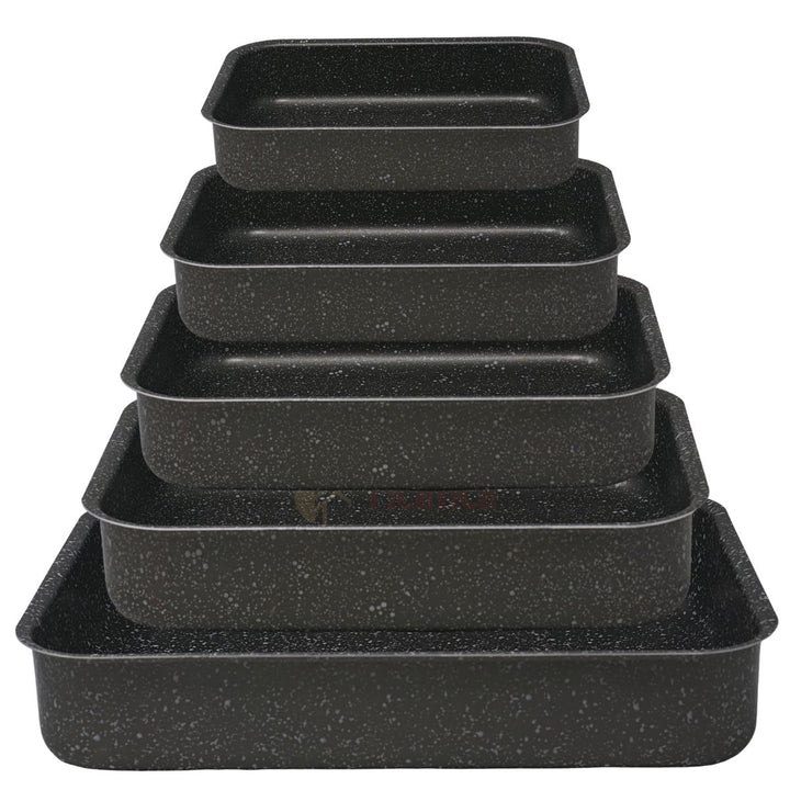 Set 5 Teglie da Forno Effetto Pietra | Antiaderenti – Alluminio Rettangolari