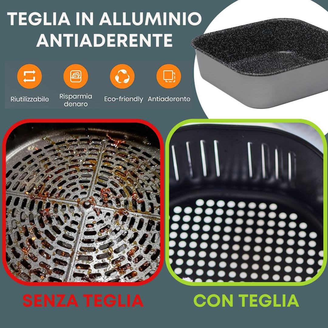 Set Teglia 20x20 e Spruzzino Olio | Cucina Sana e Croccante con Facilità