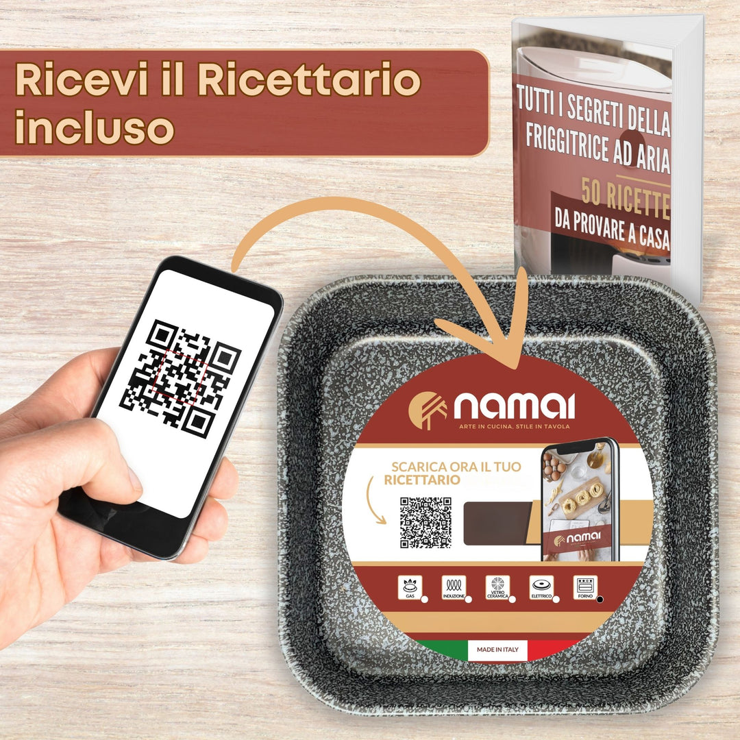 Set Teglia 20x20 e Spruzzino Olio | Cucina Sana e Croccante con Facilità
