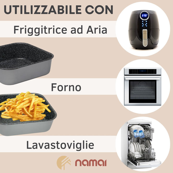 Set Teglia 20x20 e Spruzzino Olio | Cucina Sana e Croccante con Facilità