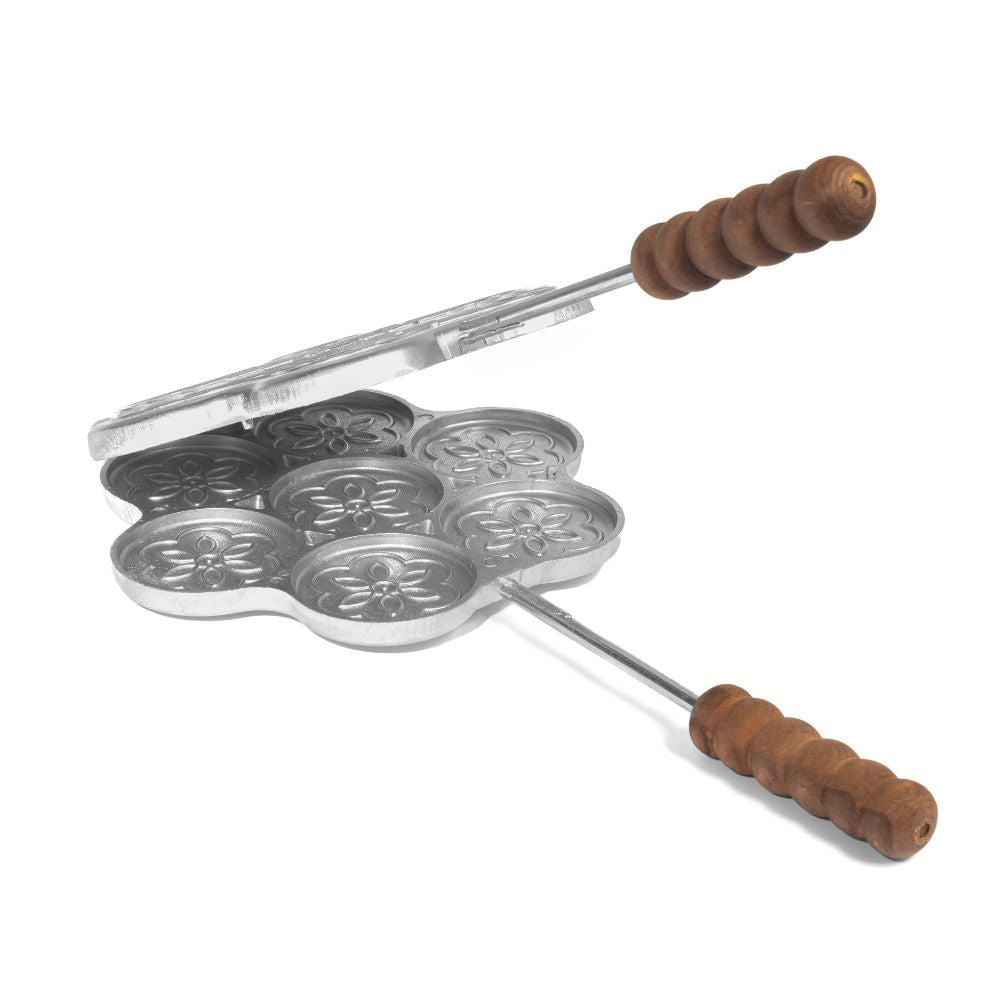 Tigelliera con manici in legno, Made In Italy, (tigella 7 posti 9cm) (33634994) (38868332)