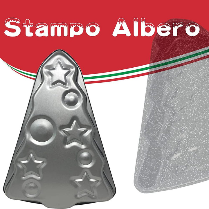 Teglia albero di natale, stampo torta natale in alluminio antiaderente, 40cm x 4,7cm, resistente e pratica