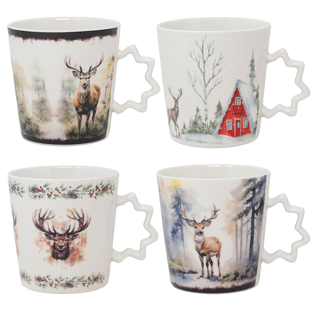 Set 4 Tazze 250 ml – Cervi | Incanto d’Inverno