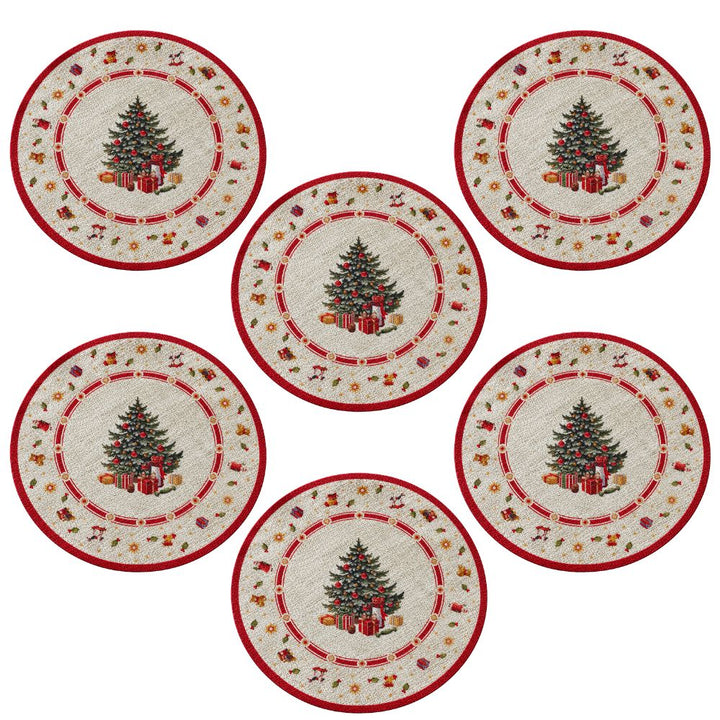 Set 6 Sottopiatti Natalizi – Christmas Tree Ø38 cm