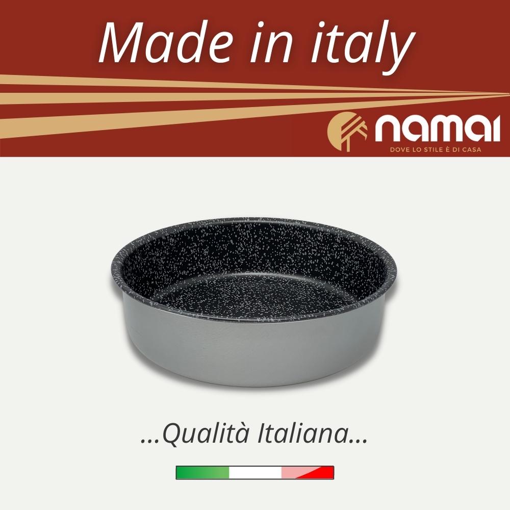 Tortiera in alluminio antiaderente cottura perfetta, Made In Italy, qualità italiana.