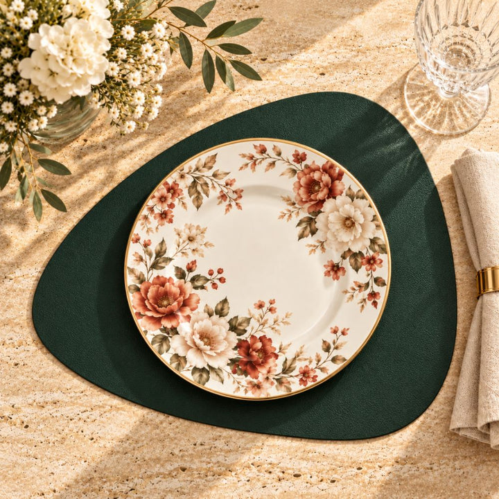 Set 6 Sottopiatti Irregolari Similpelle | Tortora/Verdone