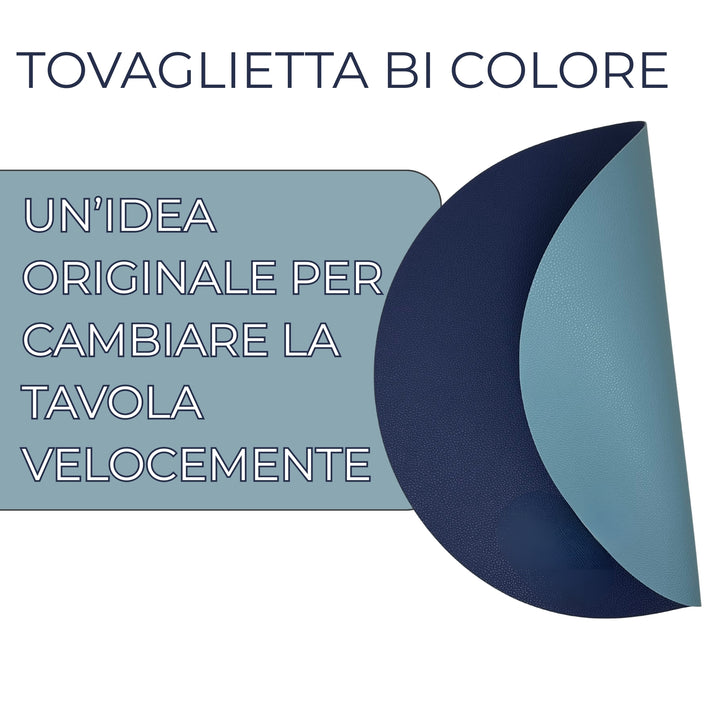 Sottopiatti - Tovagliette Americane Lavabili | Similpelle Blu - Tiffany