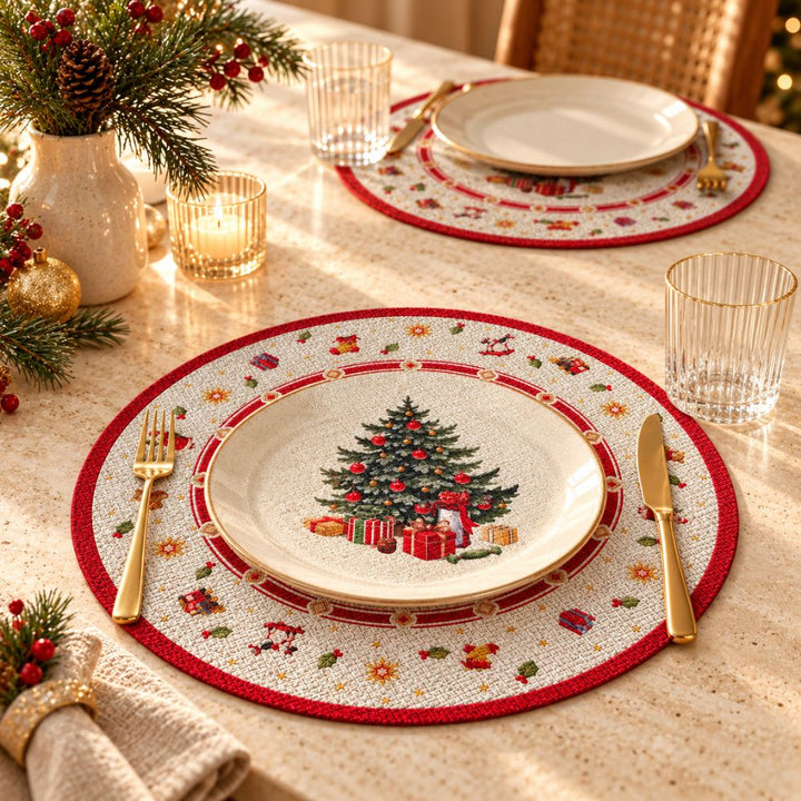 Set 6 Sottopiatti Natalizi – Christmas Tree Ø38 cm