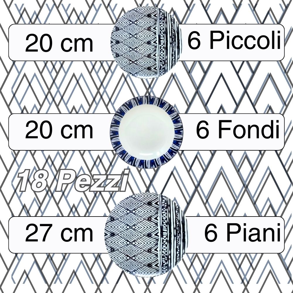 Servizio Piatti 6 Persone - Piatti Porcellana