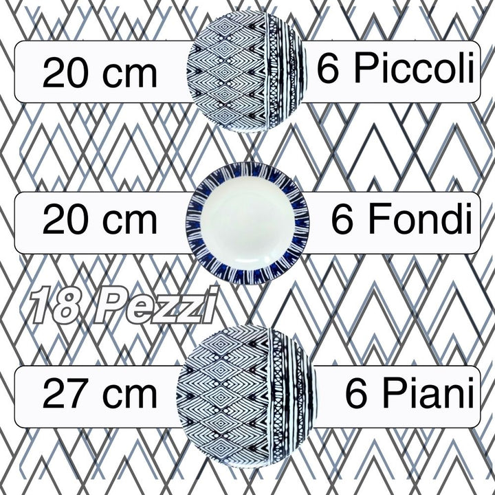 Servizio Piatti 6 Persone - Piatti Porcellana
