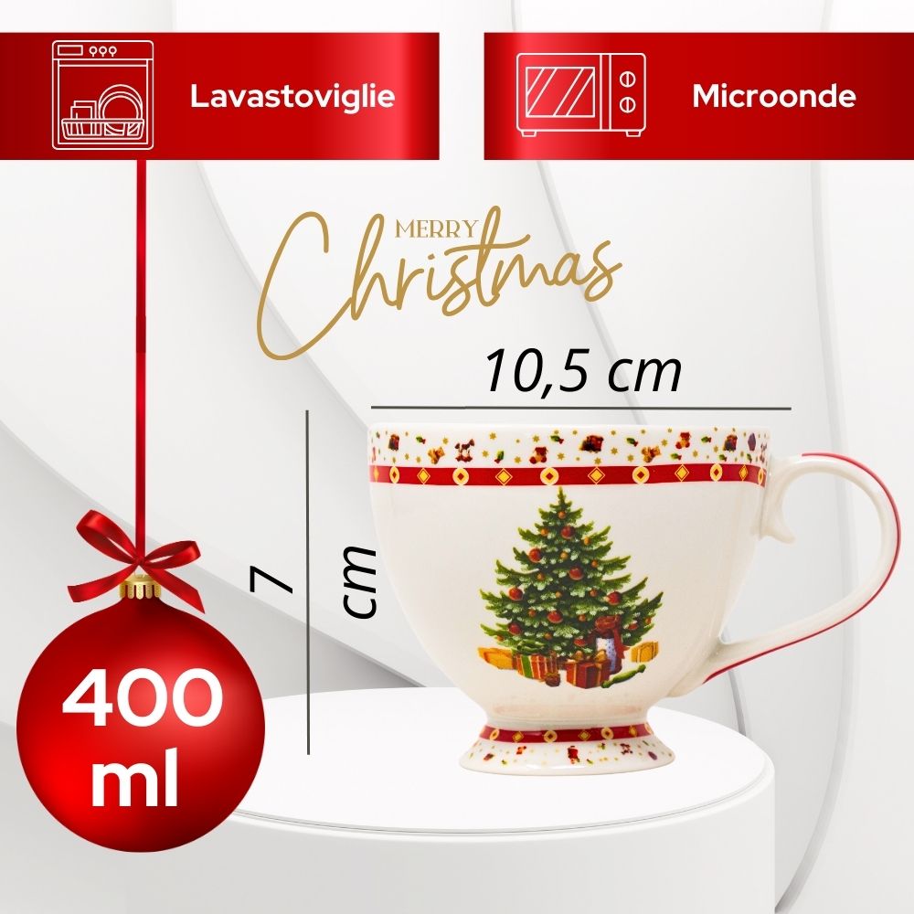 Tazza natalizia decorata caratteristiche