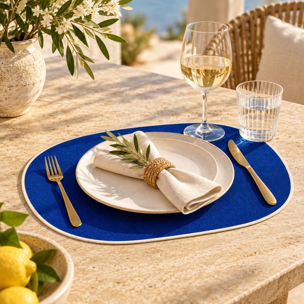 Set 6 Sottopiatti - Tovagliette Ovale - 45x30 | Blu