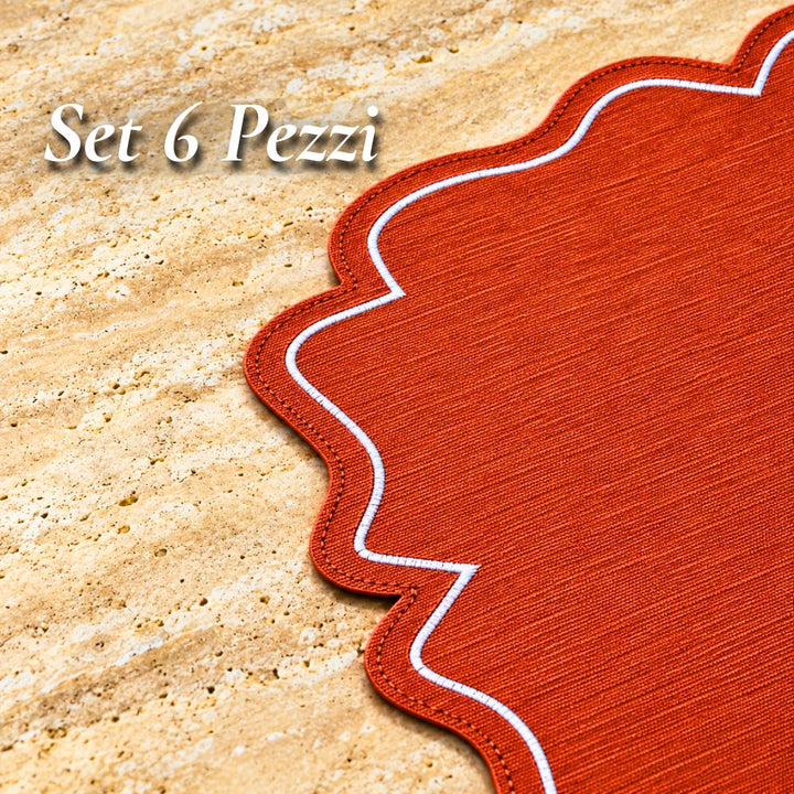 Set 6 Sottopiatti Chic Similpelle | Arancione