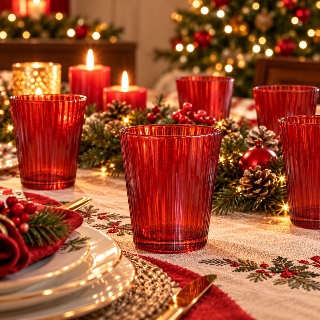Set 6 Bicchieri Rossi – Un Tocco di Eleganza e Magia per la Tua Tavola