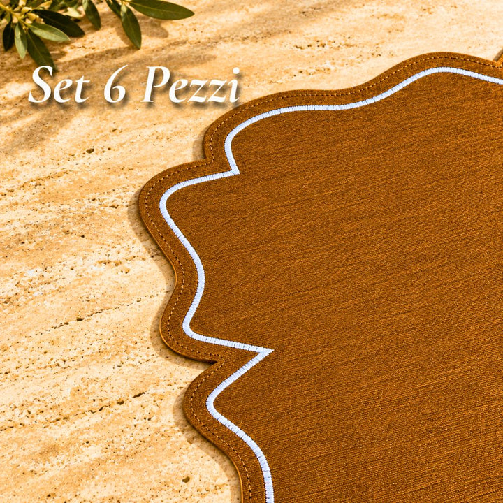 Set 6 Sottopiatti Chic Similpelle | Terra